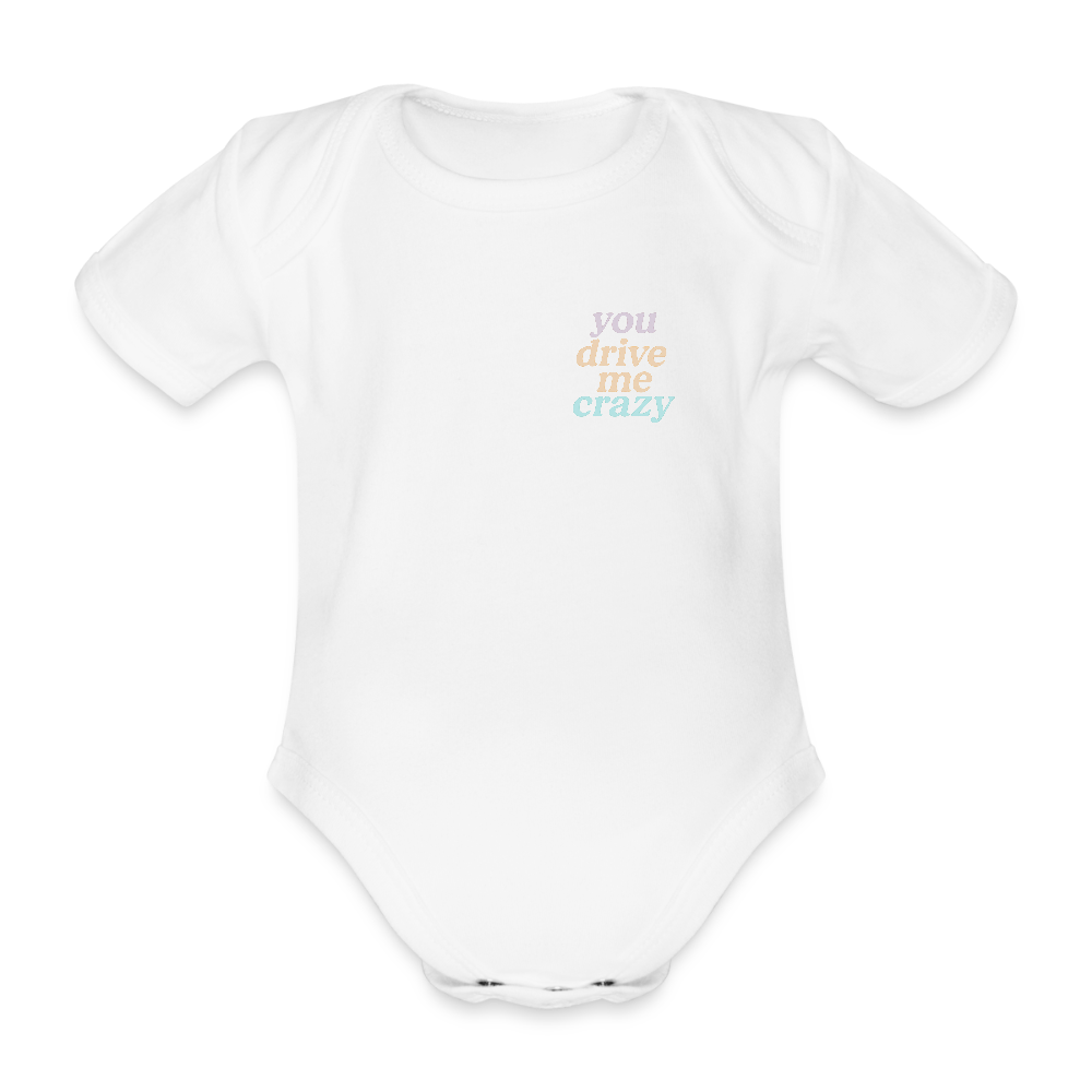 Baby Bio-Kurzarm-Body "crazy" - Weiß