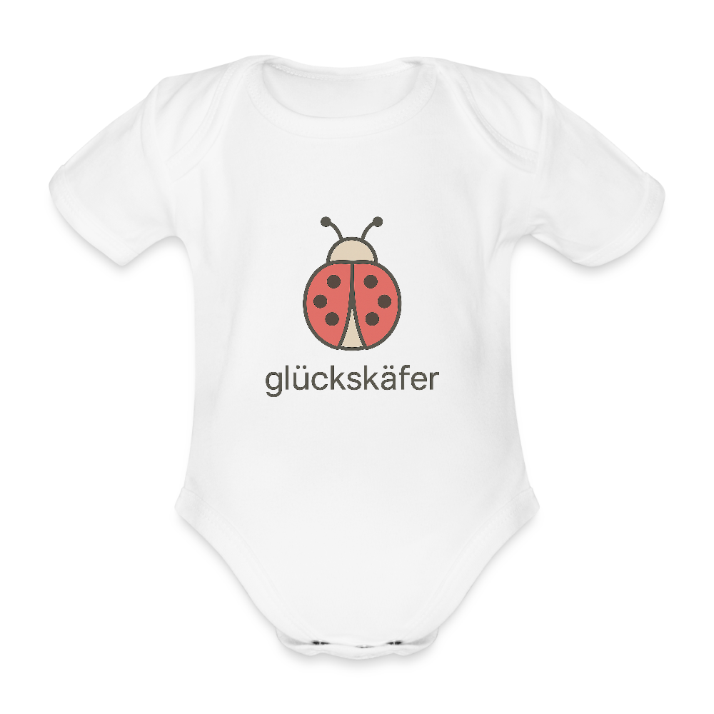 Baby Bio-Kurzarm-Body "Käfer" - Weiß