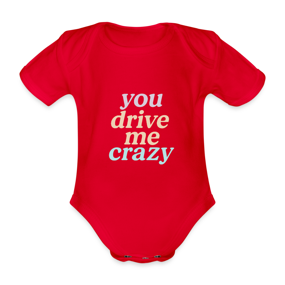 Baby Bio-Kurzarm-Body "crazy" - Rot