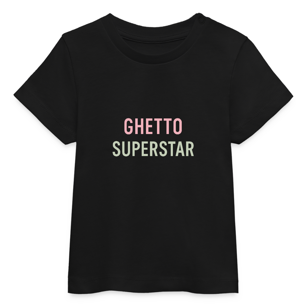 Baby Bio-T-Shirt "ghetto superstar" - Schwarz