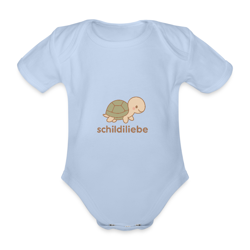 Baby Bio-Kurzarm-Body "Schildkröte" - Sky