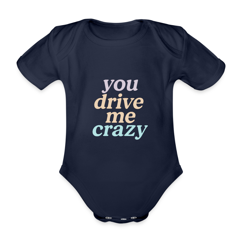 Baby Bio-Kurzarm-Body "crazy" - Dunkelnavy