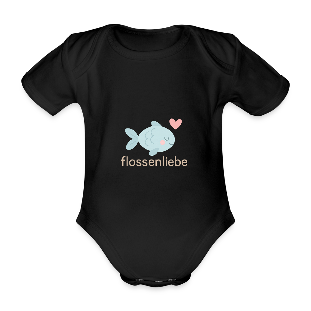 Baby Bio-Kurzarm-Body "Fisch" - Schwarz