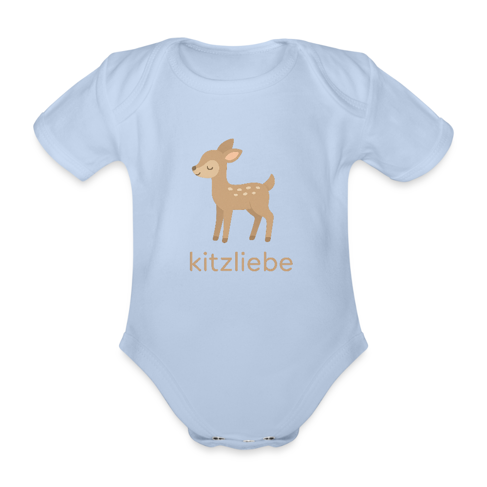 Baby Bio-Kurzarm-Body "Reh" - Sky