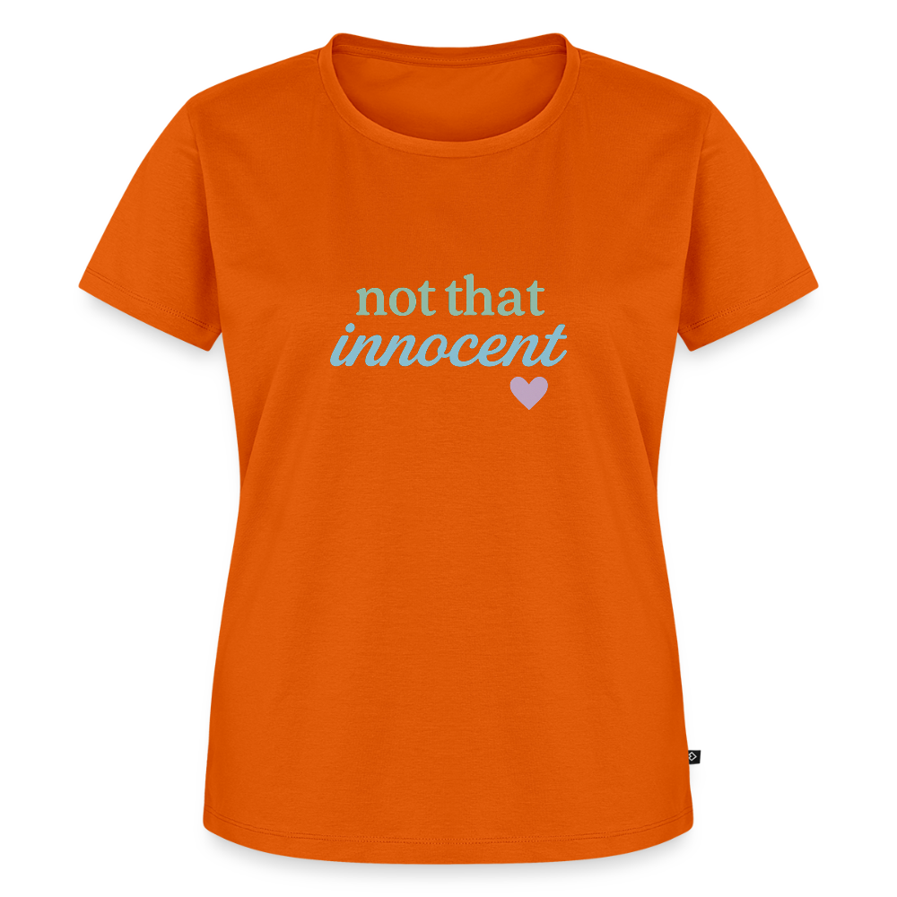 Frauen Premium T-Shirt "not that innocent" - Orange