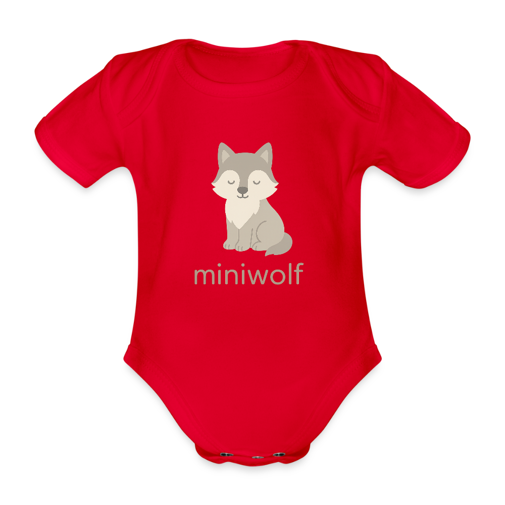 Baby Bio-Kurzarm-Body "Wolf" - Rot