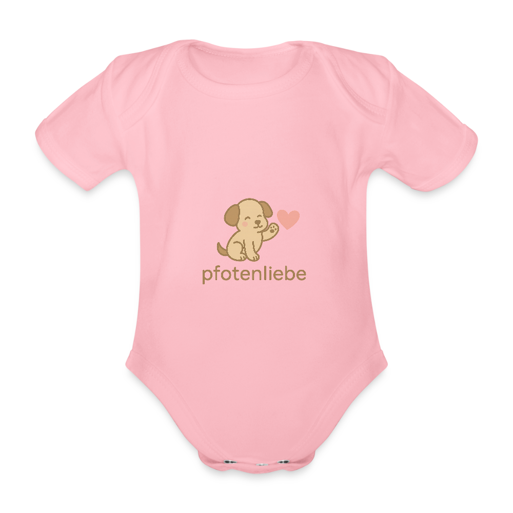 Baby Bio-Kurzarm-Body "Hund" - Hellrosa
