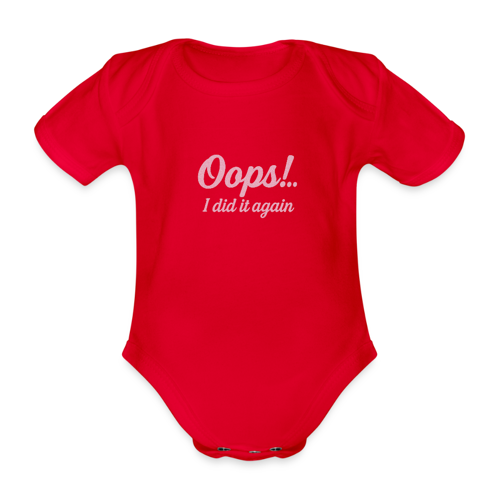 Baby Bio-Kurzarm-Body "Oops" - Rot