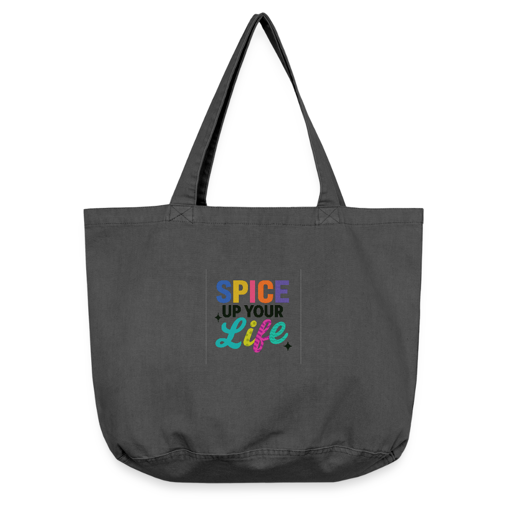 Vintage-Washed Shopper "spice up your life" - Vintage Schwarz
