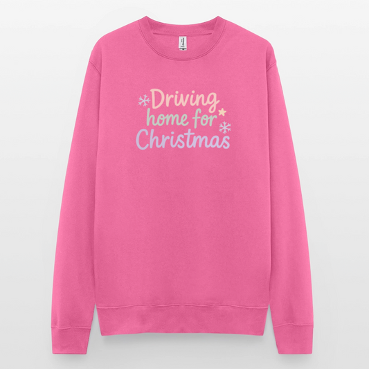 Unisex Pullover "Driving home for Christmas" - Pink