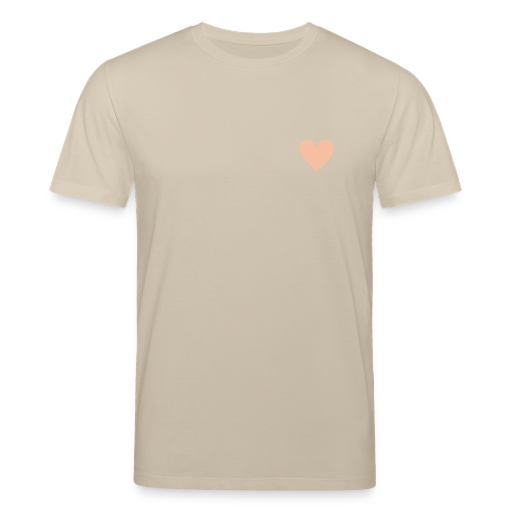 Unisex Bio-T-Shirt "Herz an Herz" - Beige