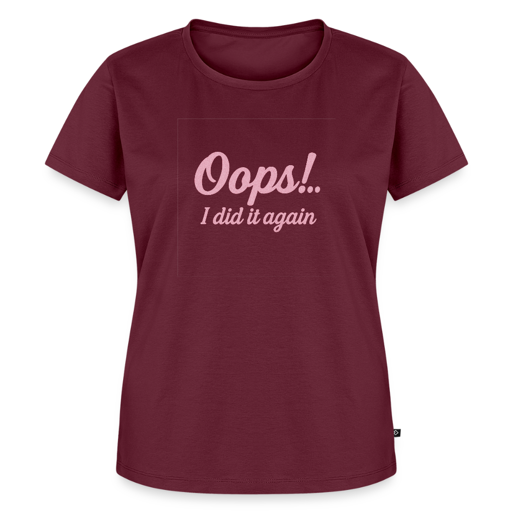 Frauen Premium T-Shirt "Oops"" - Burgunderrot