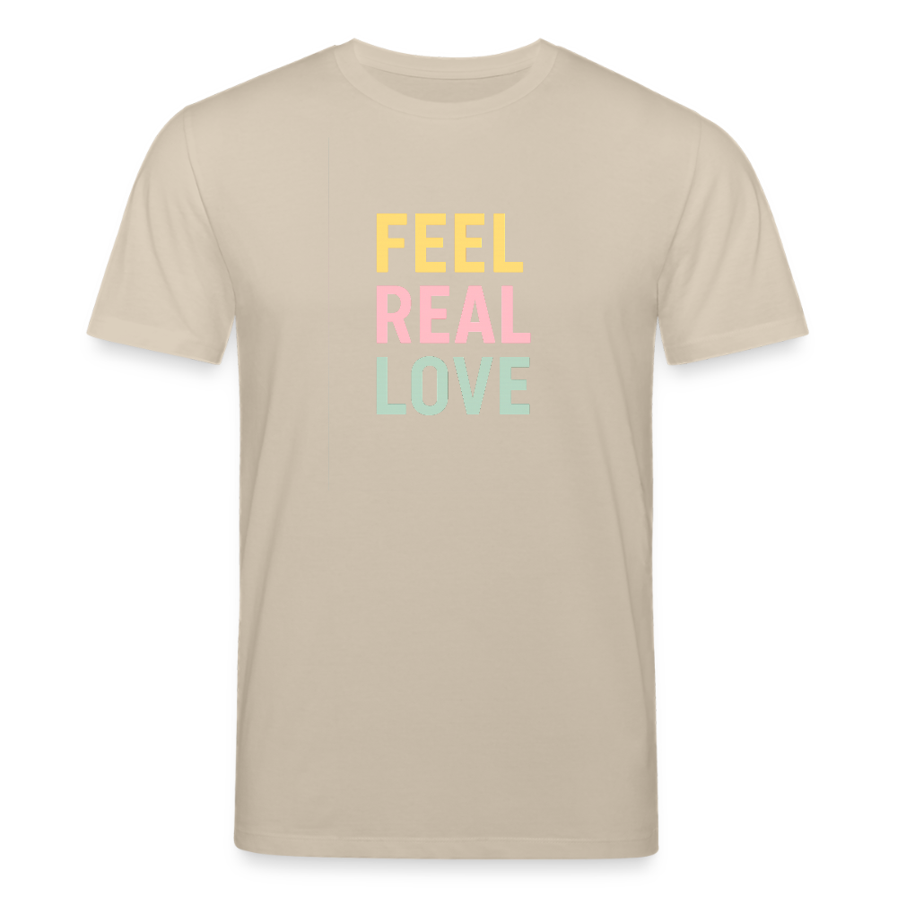 Unisex Bio-T-Shirt "feel real love" - Beige