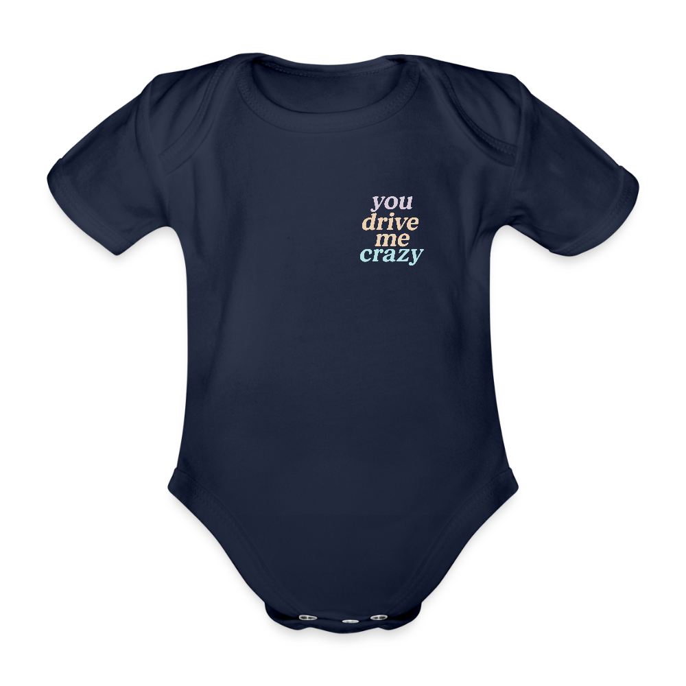 Baby Bio-Kurzarm-Body "crazy" - Dunkelnavy