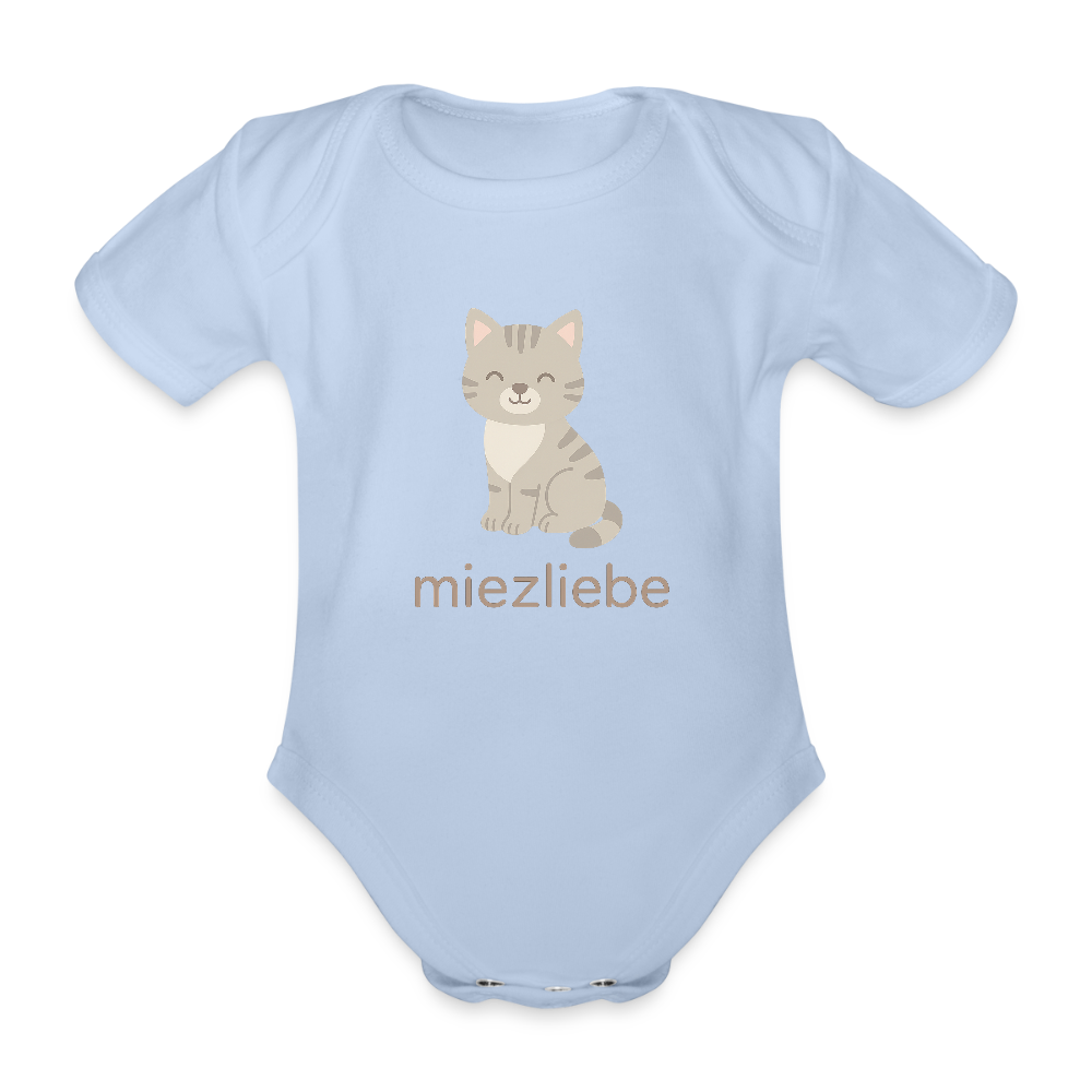 Baby Bio-Kurzarm-Body "Katze" - Sky