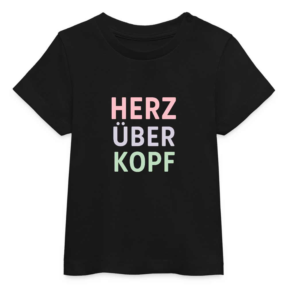 Baby Bio-T-Shirt "Herz über Kopf" - Schwarz