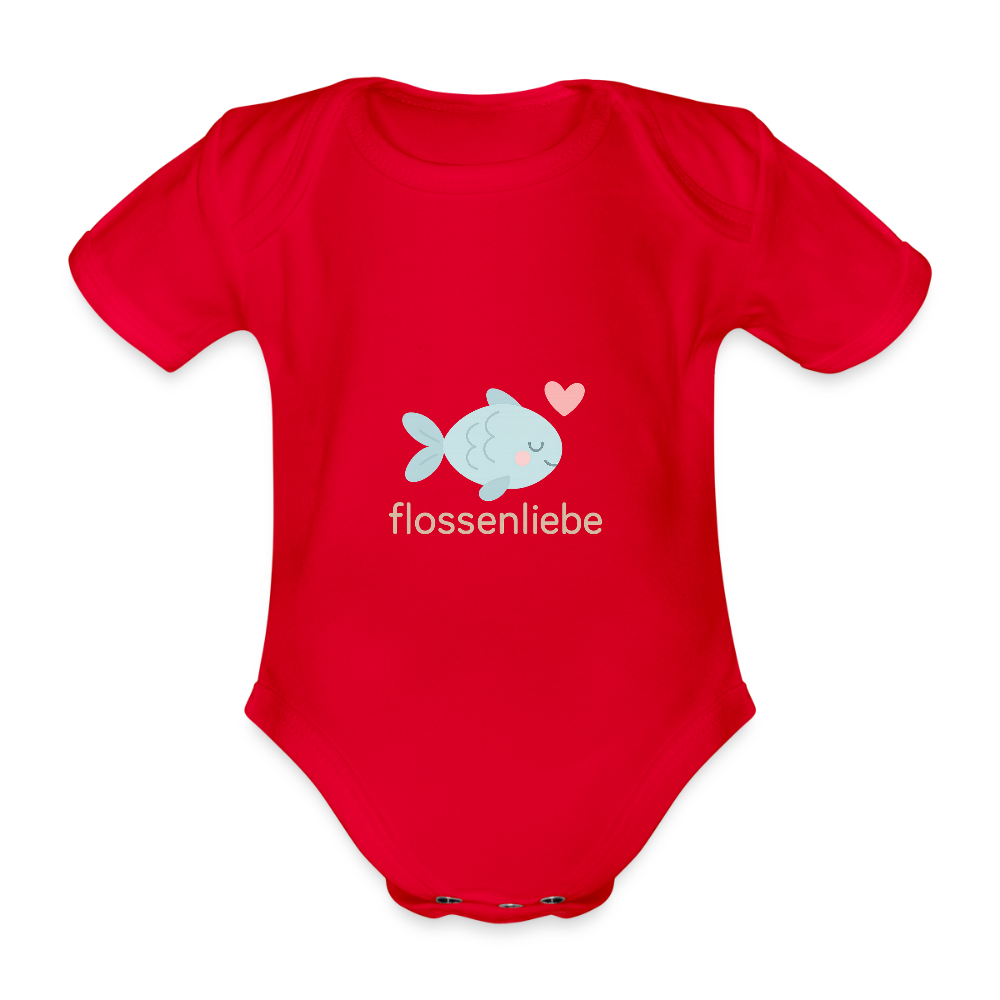 Baby Bio-Kurzarm-Body "Fisch" - Rot