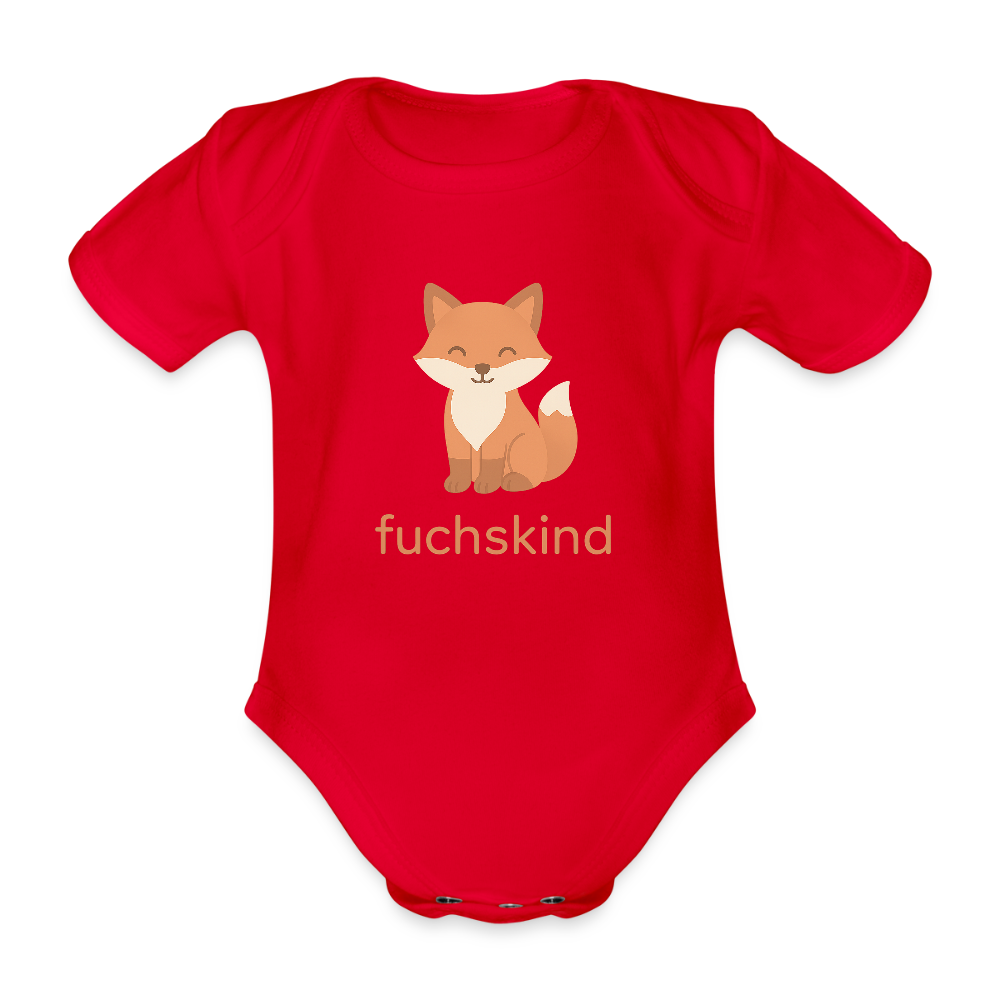 Baby Bio-Kurzarm-Body "Fuchs" - Rot