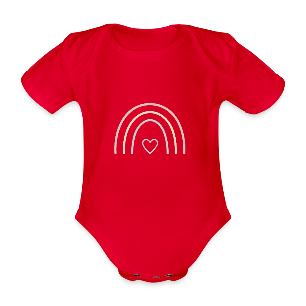 Baby Bio-Kurzarm-Body "rainbow" - Rot