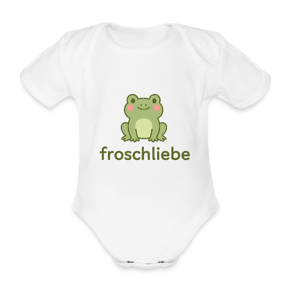 Baby Bio-Kurzarm-Body "Frosch" - Weiß