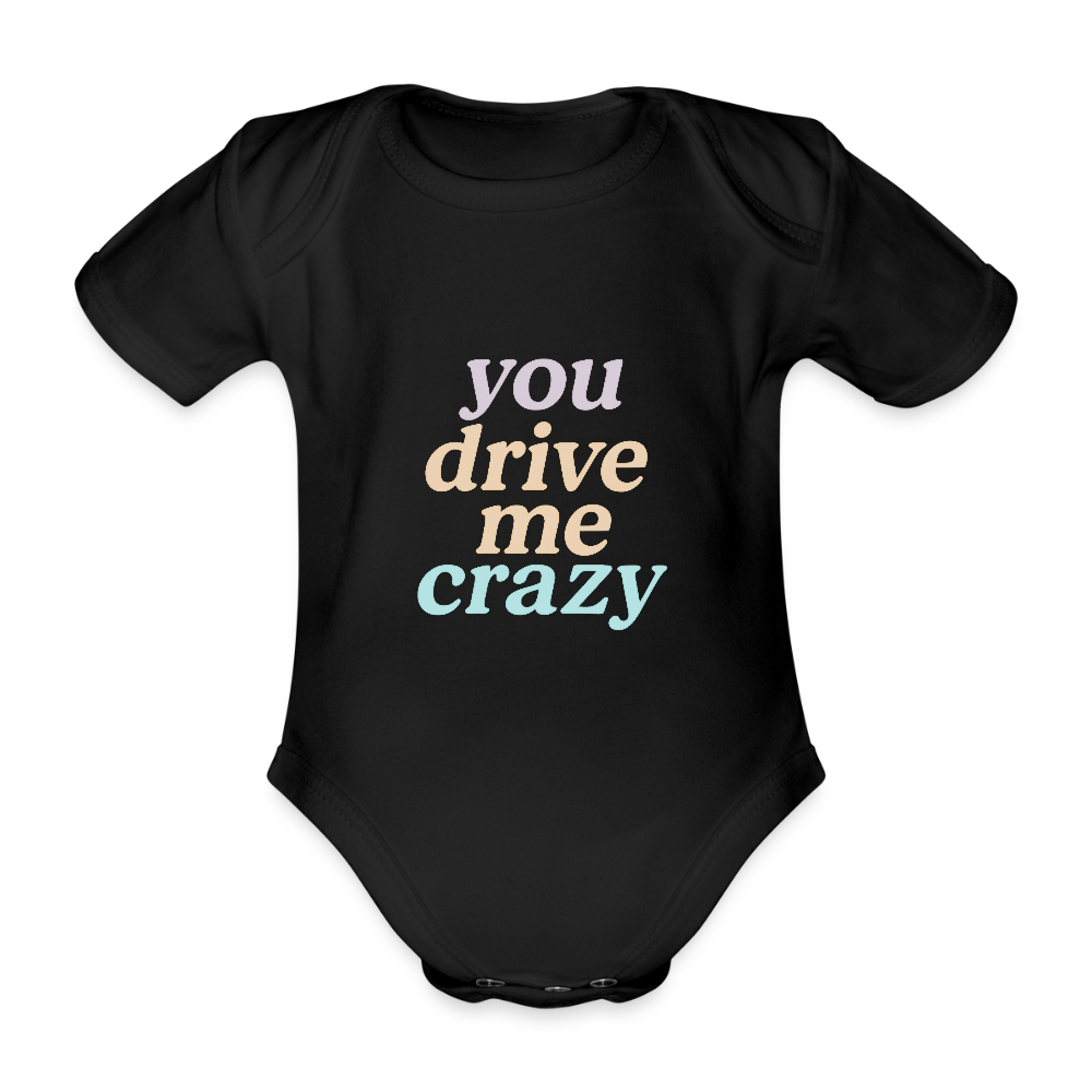 Baby Bio-Kurzarm-Body "crazy" - Schwarz