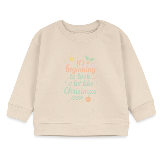 Kids Bio-Sweatshirt "It's beginning to look like Christmas" - Weißgrau