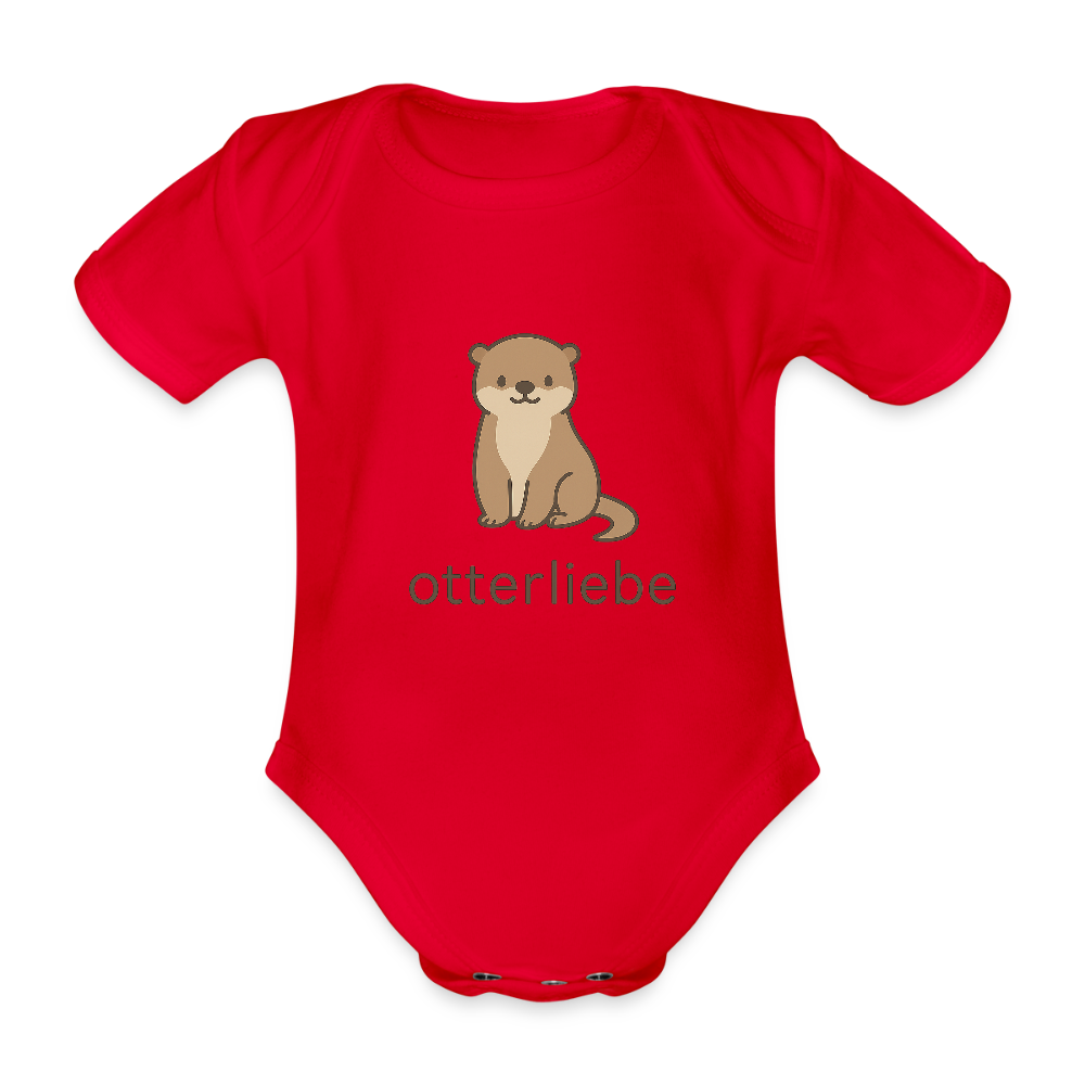 Baby Bio-Kurzarm-Body "Otter" - Rot