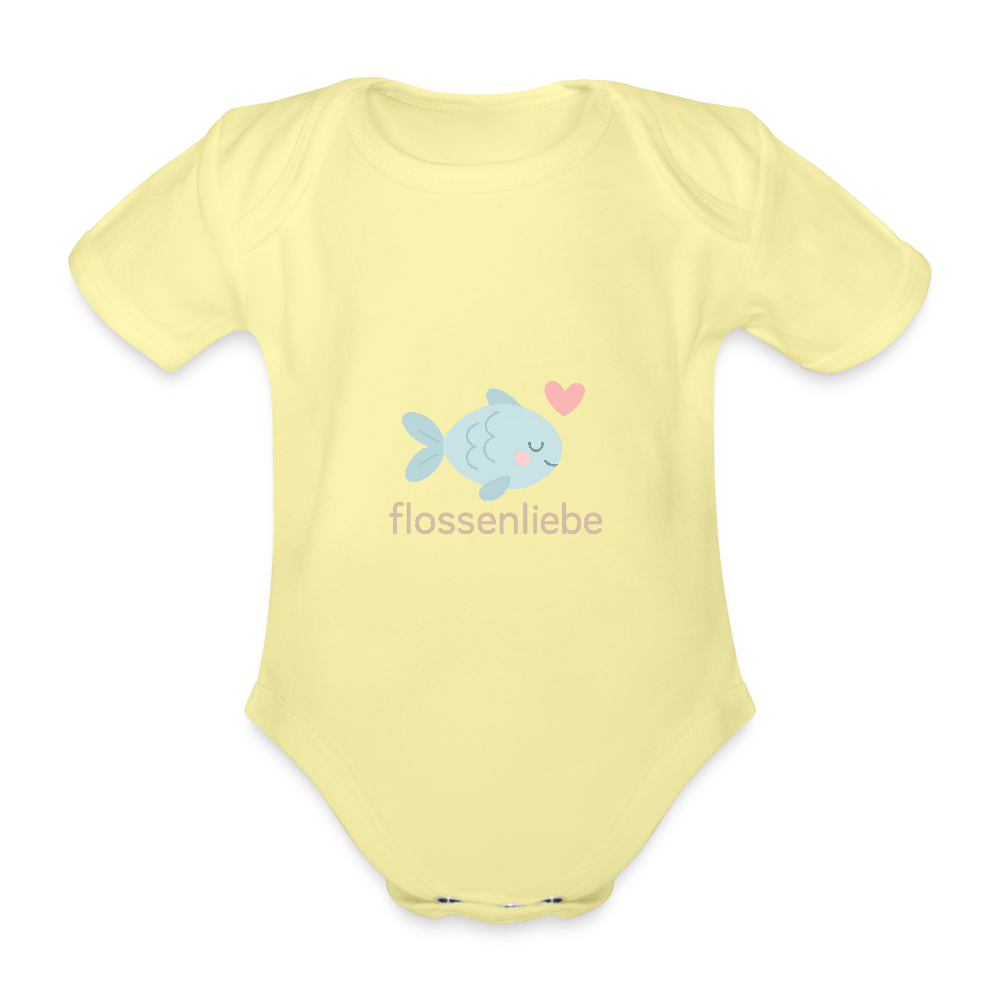 Baby Bio-Kurzarm-Body "Fisch" - Hellgelb