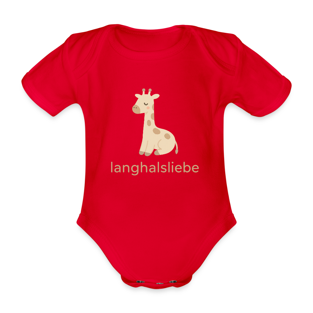 Baby Bio-Kurzarm-Body "Giraffe" - Rot