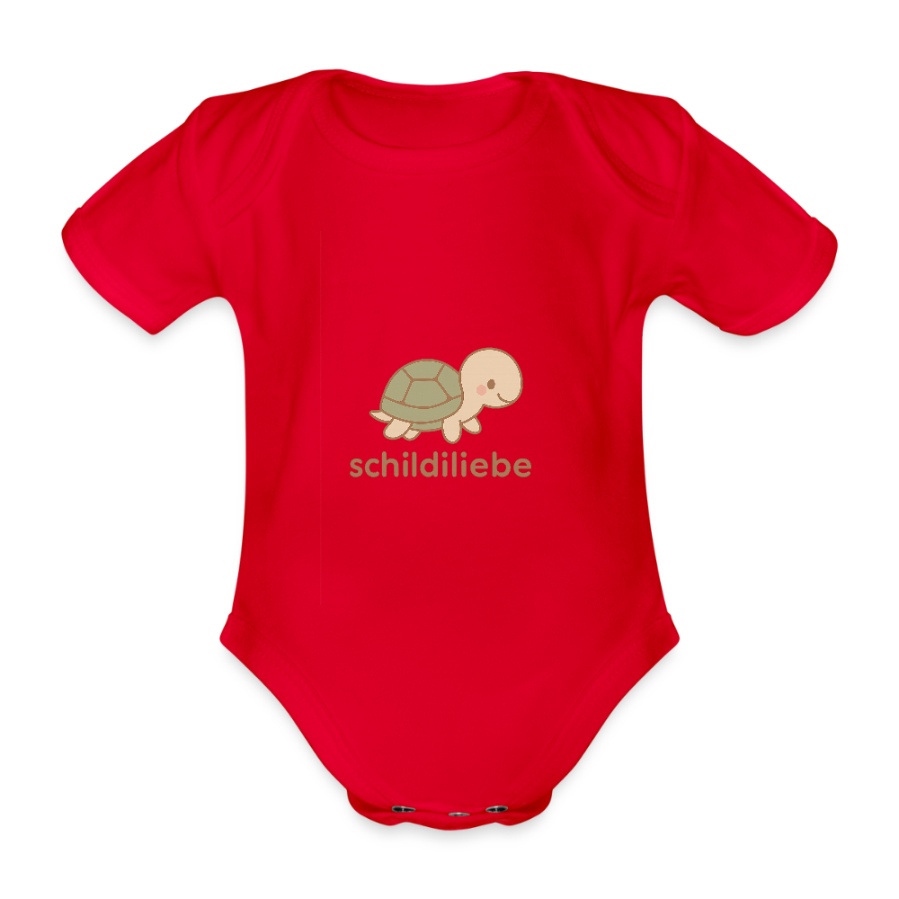 Baby Bio-Kurzarm-Body "Schildkröte" - Rot
