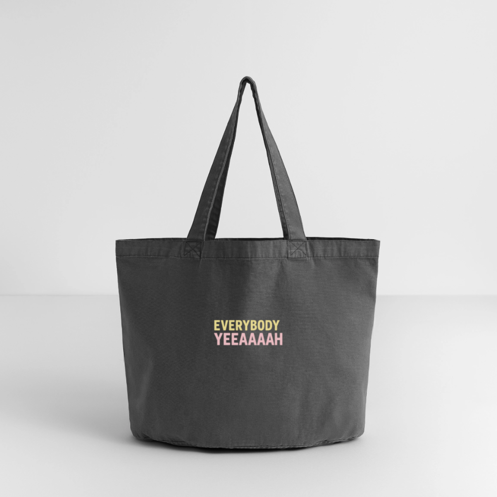 Vintage-Washed Shopper "everybody" - Vintage Schwarz