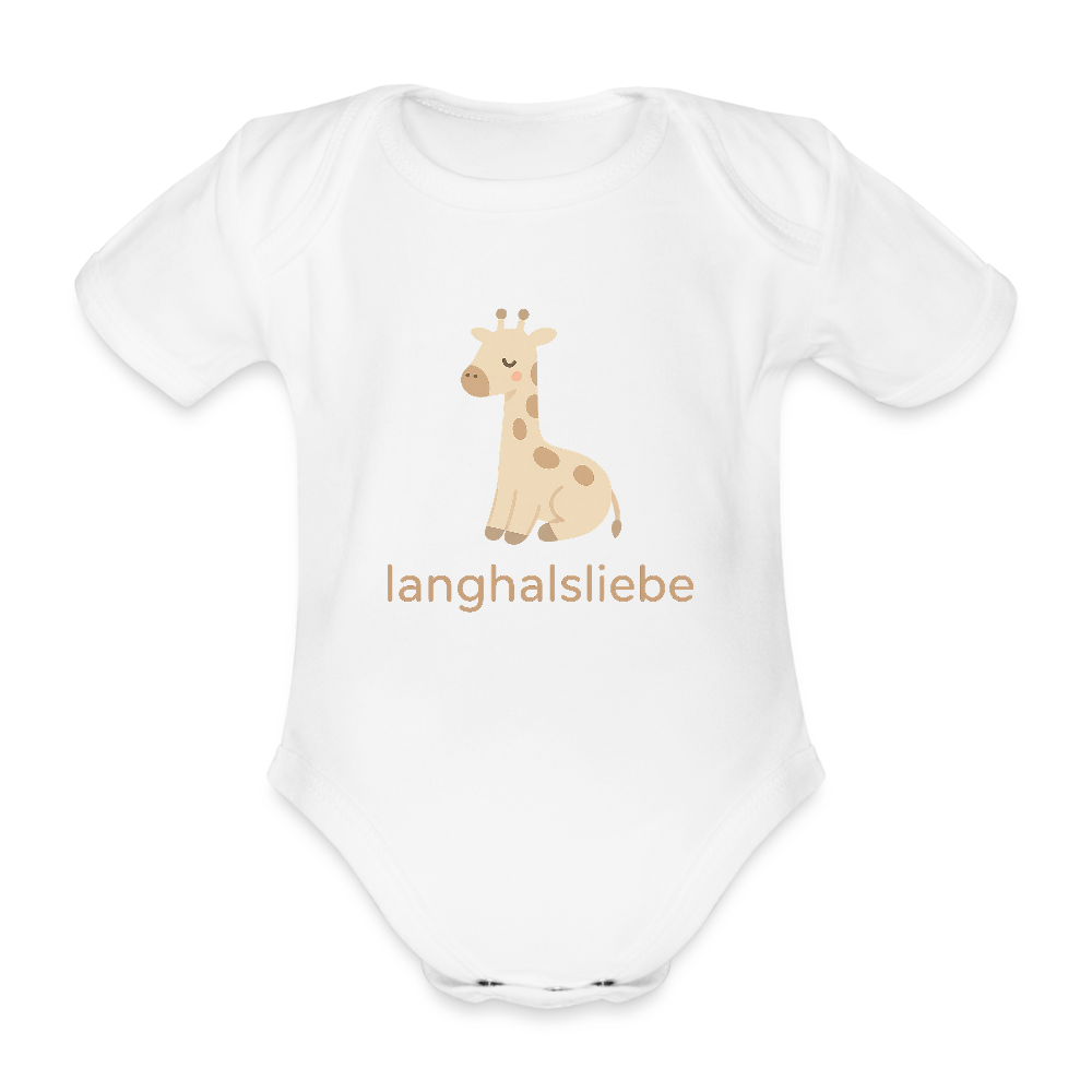 Baby Bio-Kurzarm-Body "Giraffe" - Weiß