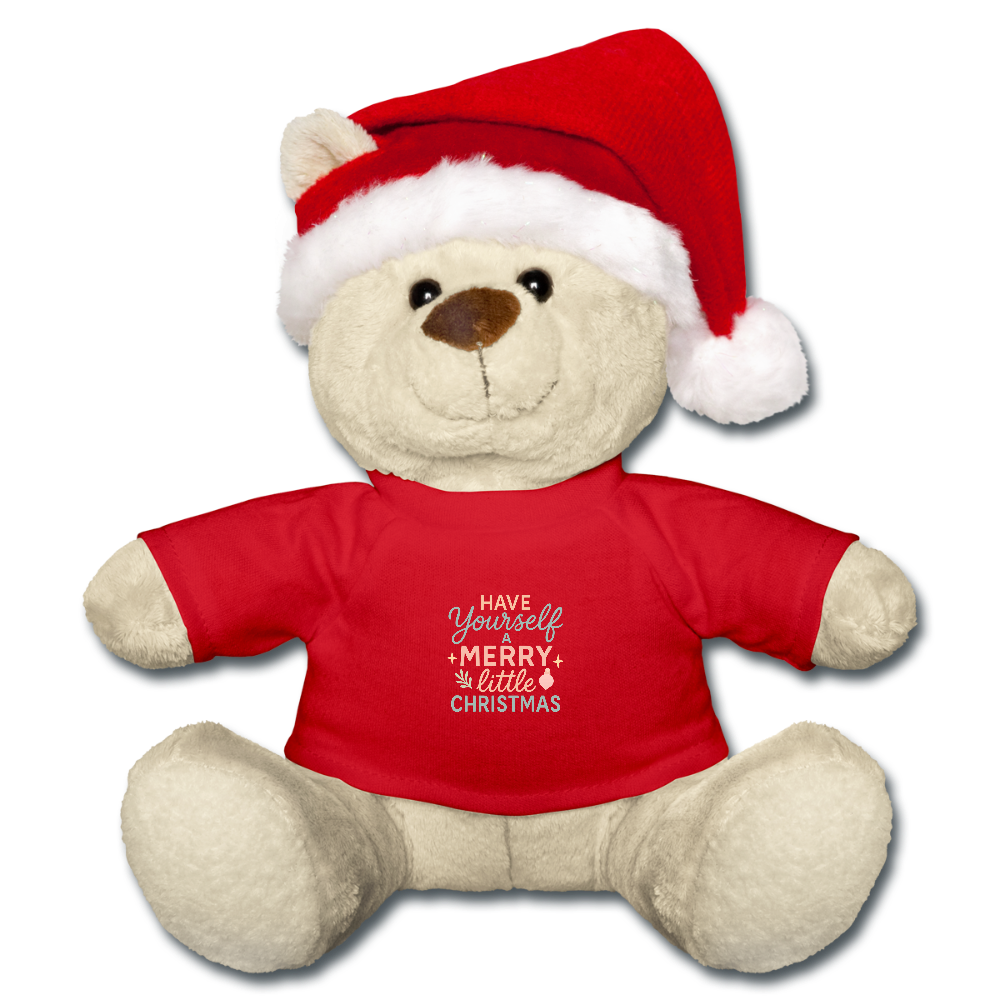 Weihnachtsteddy "Have Yourself a Merry Little Christmas" - Rot