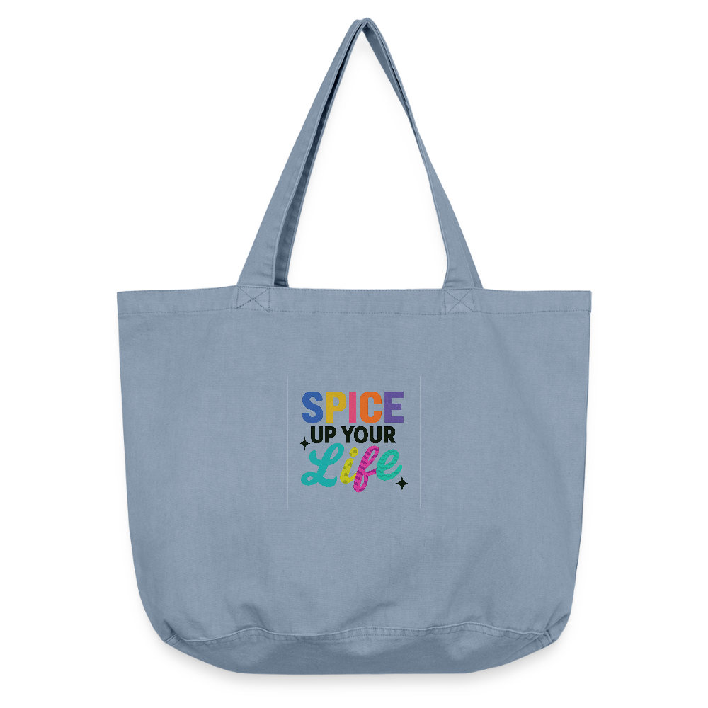 Vintage-Washed Shopper "spice up your life" - Vintage Blue
