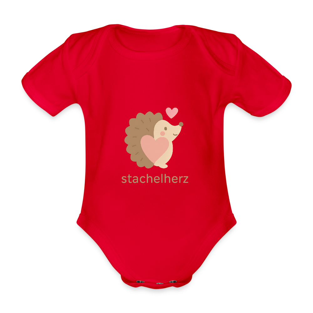 Baby Bio-Kurzarm-Body "Igel" - Rot