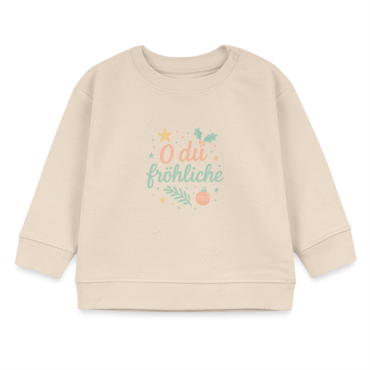 Kids Bio-Sweatshirt "O du fröhliche" - Weißgrau