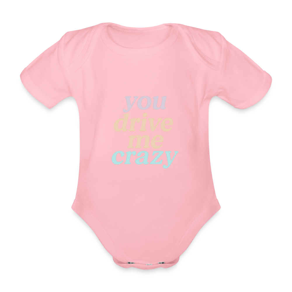 Baby Bio-Kurzarm-Body "crazy" - Hellrosa