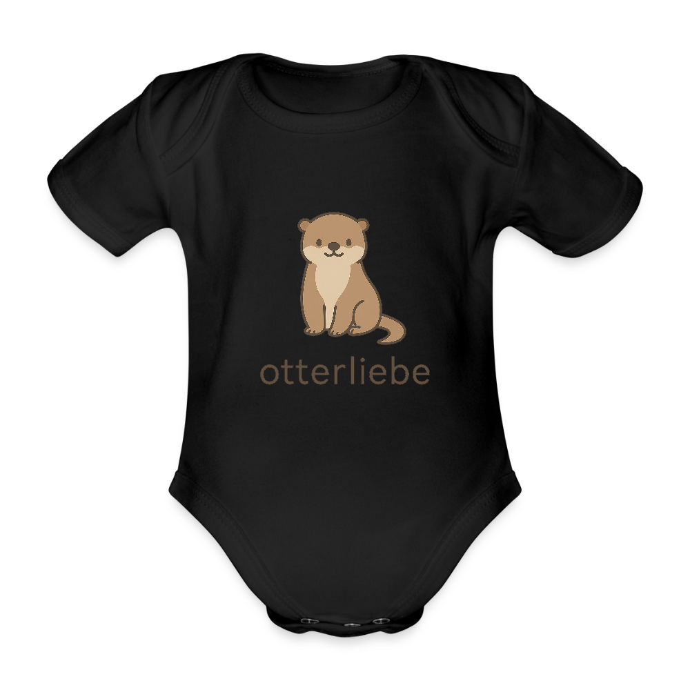Baby Bio-Kurzarm-Body "Otter" - Schwarz