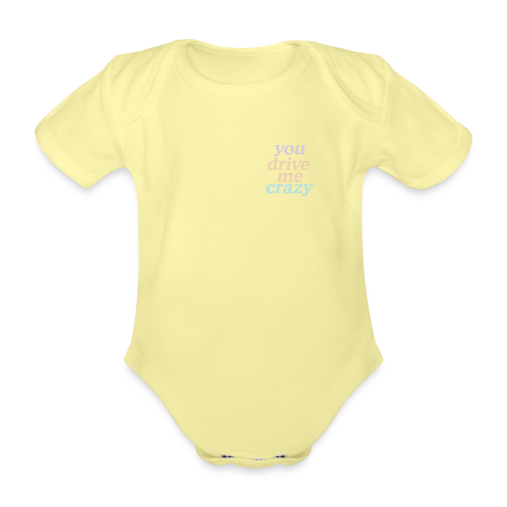 Baby Bio-Kurzarm-Body "crazy" - Hellgelb