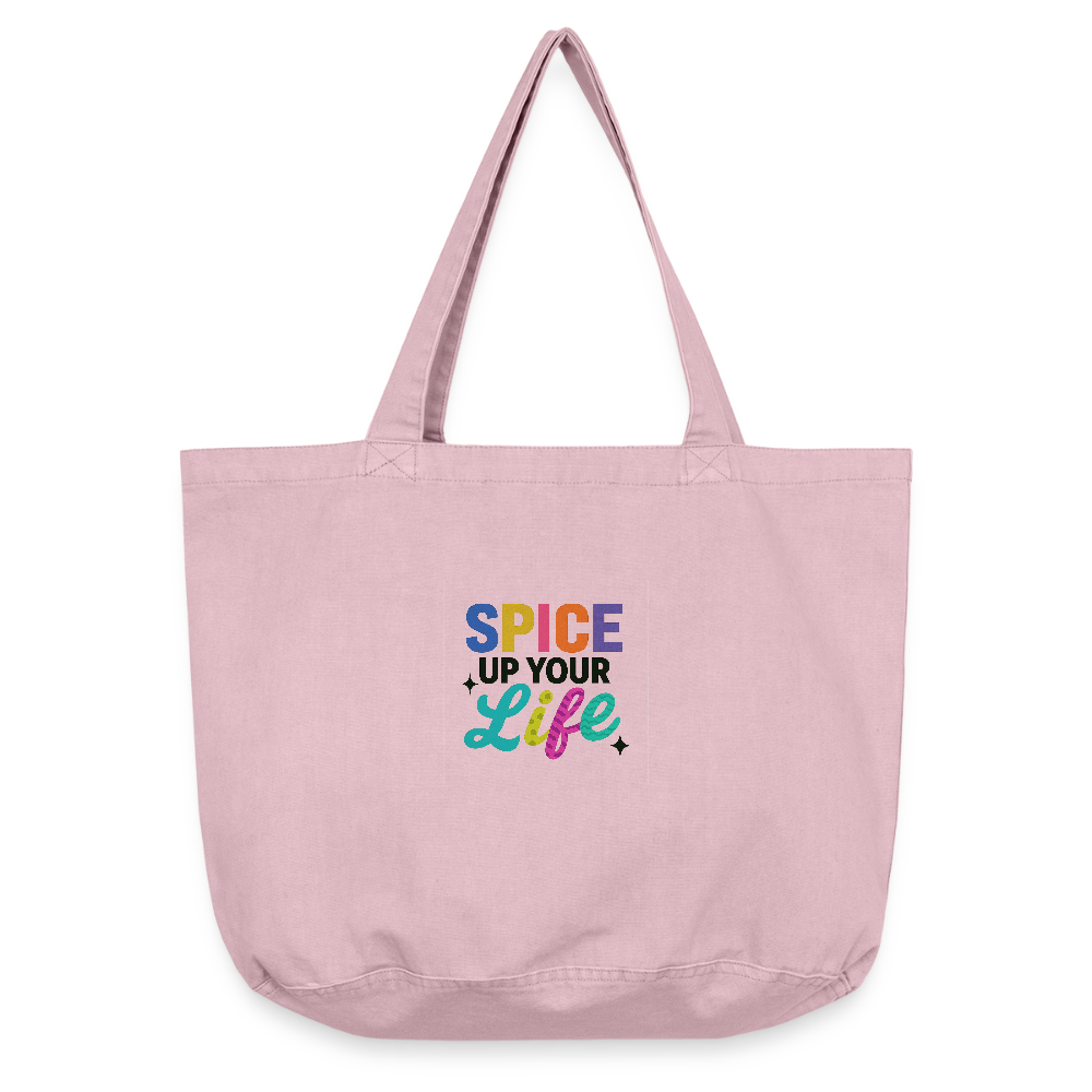 Vintage-Washed Shopper "spice up your life" - Vintage Rosa