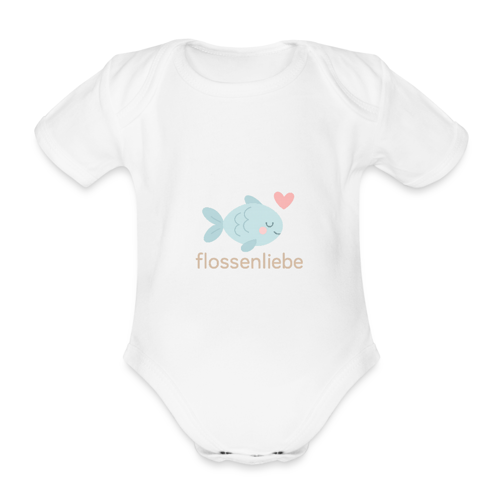 Baby Bio-Kurzarm-Body "Fisch" - Weiß