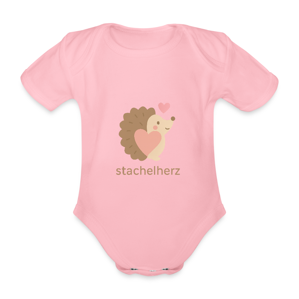 Baby Bio-Kurzarm-Body "Igel" - Hellrosa