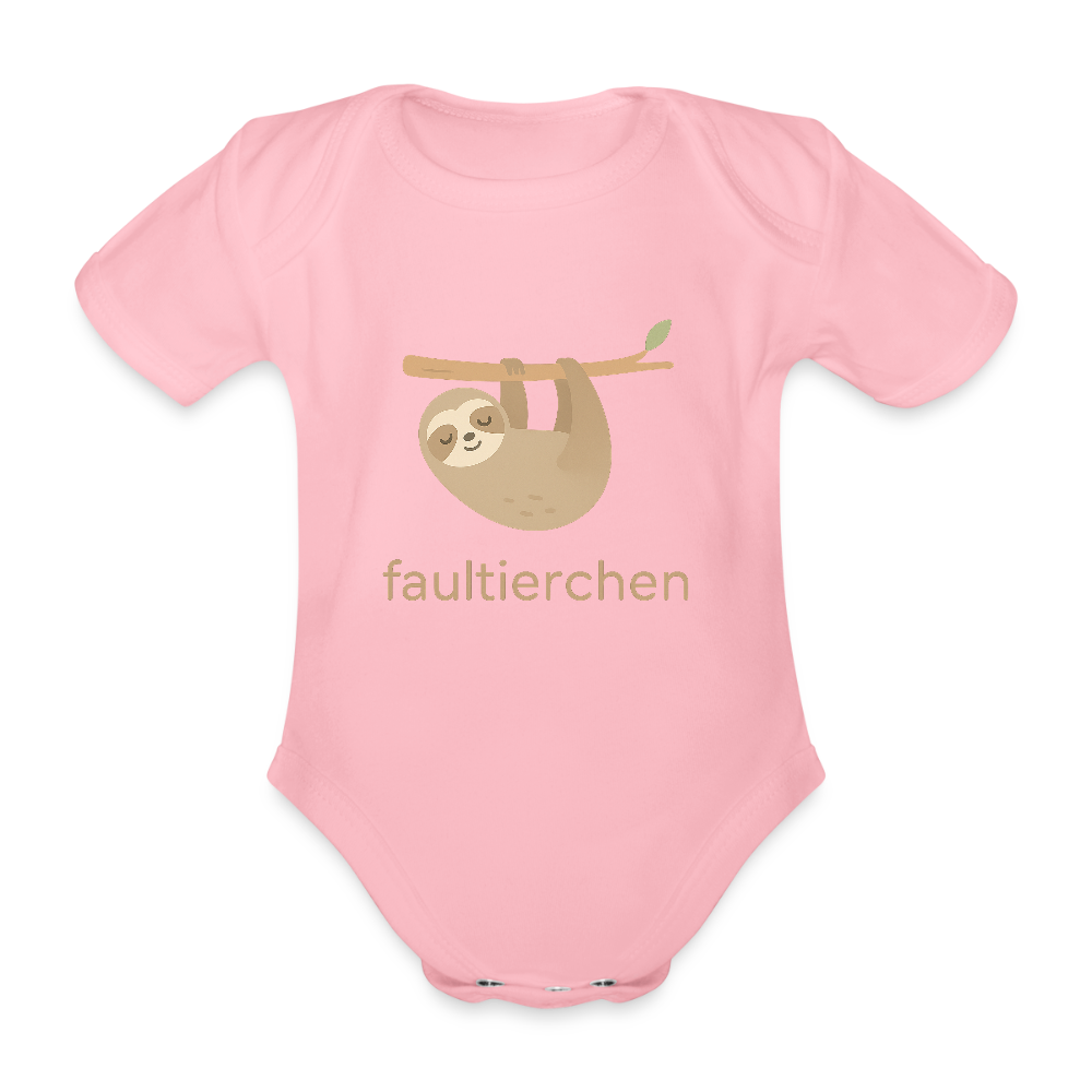 Baby Bio-Kurzarm-Body "Faultier" - Hellrosa