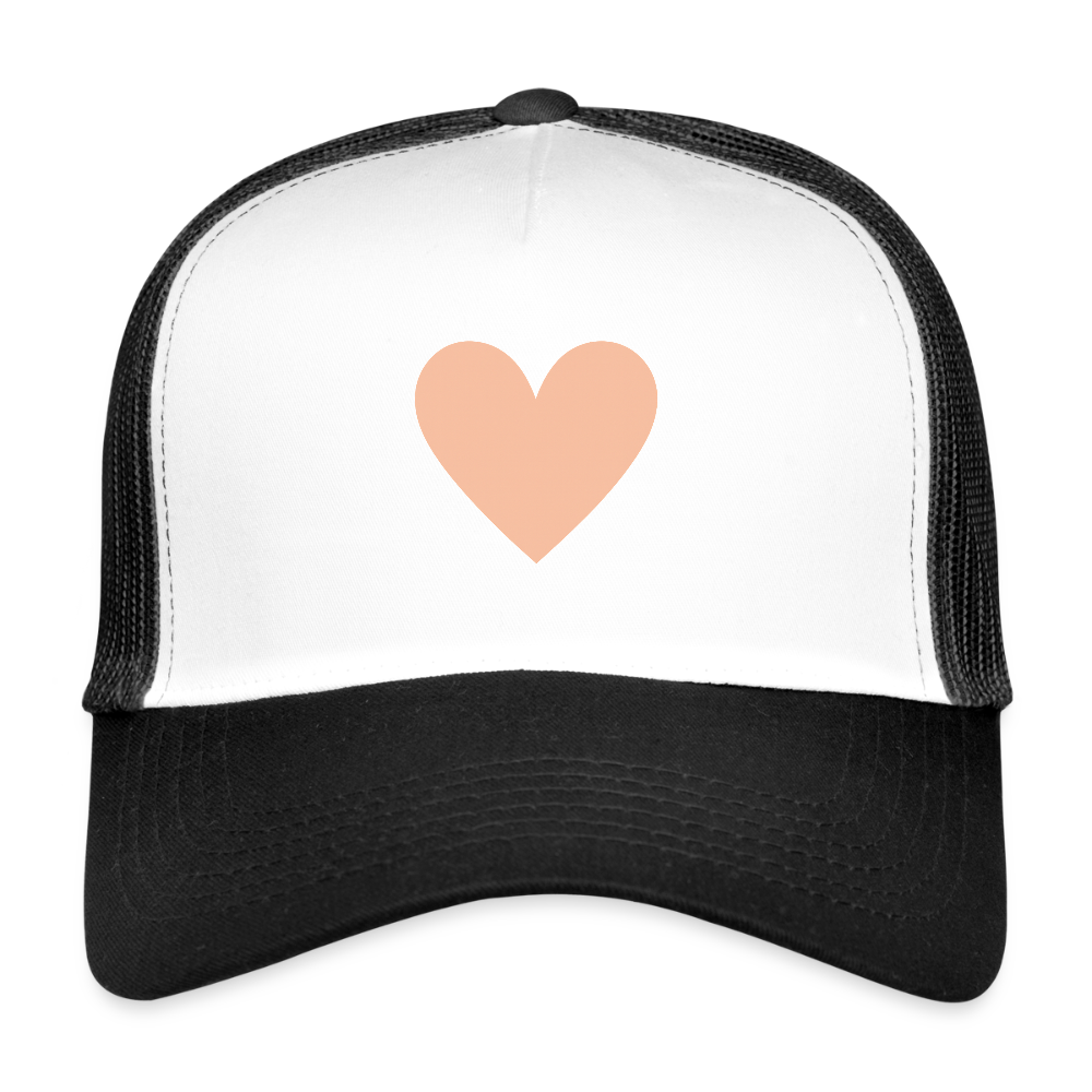 Cap "Herz" - Weiß/Schwarz