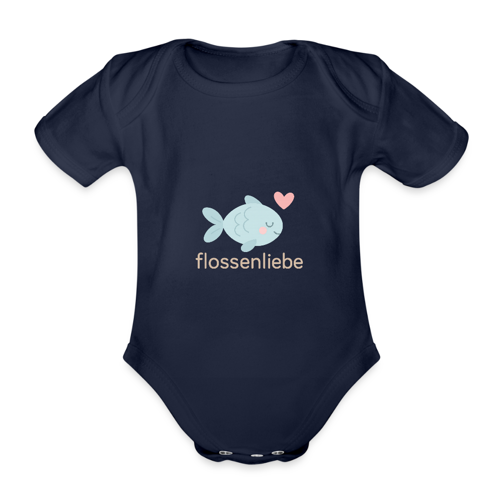 Baby Bio-Kurzarm-Body "Fisch" - Dunkelnavy