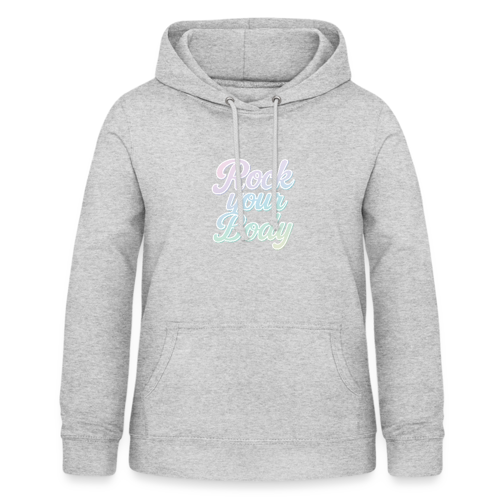 Frauen Hoodie "Rock your Body" - Hellgrau meliert