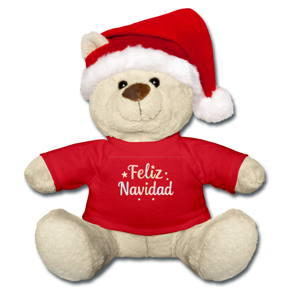 Weihnachtsteddy "Feliz Navidad" - Rot