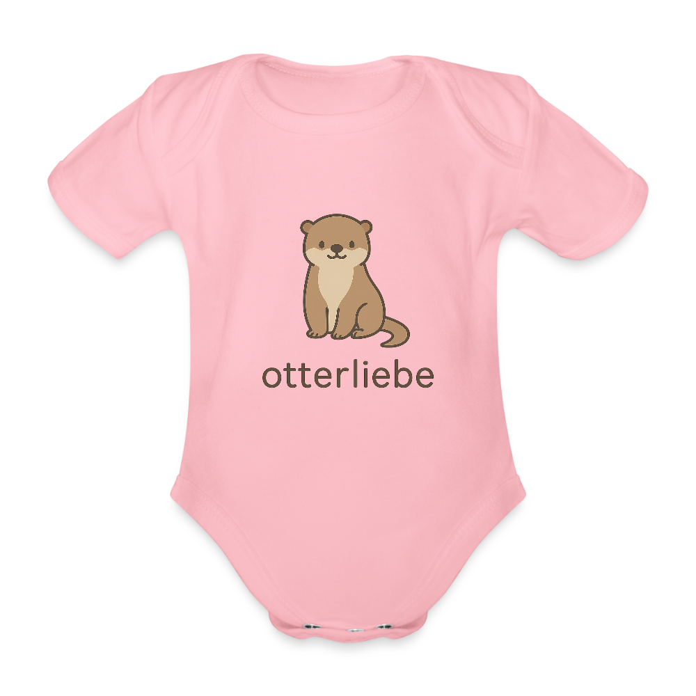 Baby Bio-Kurzarm-Body "Otter" - Hellrosa