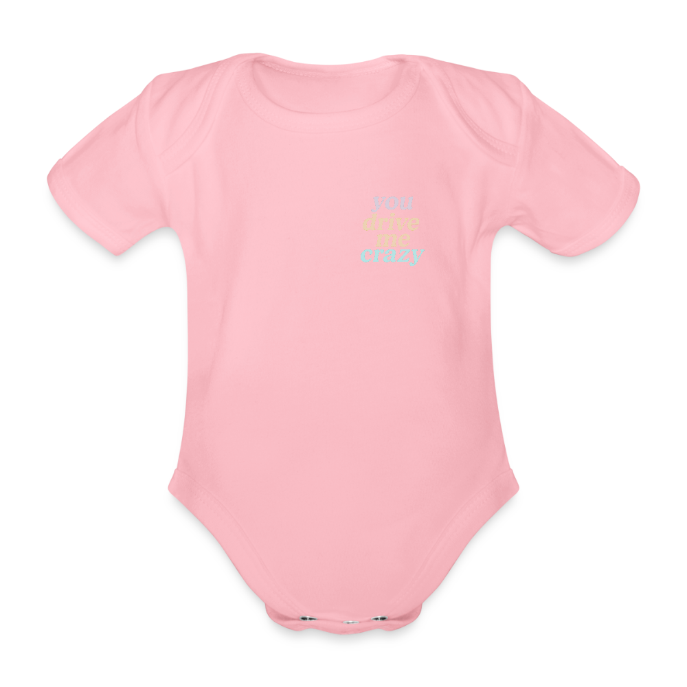 Baby Bio-Kurzarm-Body "crazy" - Hellrosa