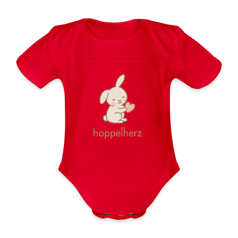 Baby Bio-Kurzarm-Body "Hase" - Rot